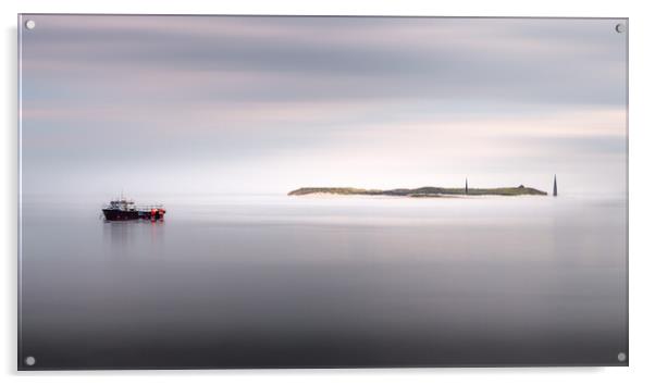 Old Law Beacons, Guile Point, Northumberland Acrylic by Mark Jones