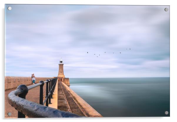 Tynemouth Pier and Lighthouse Acrylic by Mark Jones