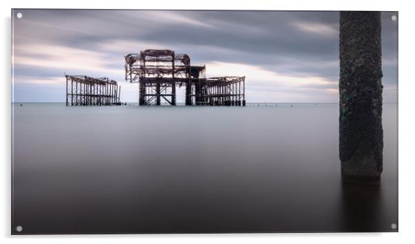 Brighton West Pier Acrylic by Mark Jones