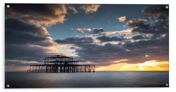 Brighton West Pier, Sunburst Acrylic by Mark Jones
