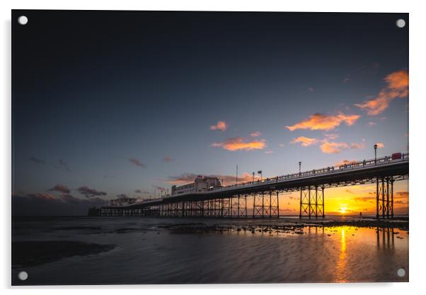 Worthing Pier Sunset Acrylic by Mark Jones