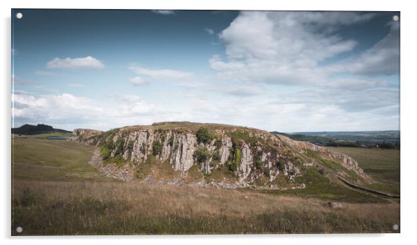 The Whin Sill and Hadrian's Wall Acrylic by Mark Jones