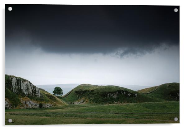 Sycamore Gap from the North Acrylic by Mark Jones