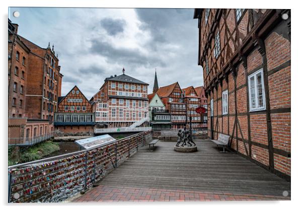 Historic city of Luneburg Germany - CITY OF LUENEBURG, GERMANY - MAY 10, 2021 Acrylic by Erik Lattwein