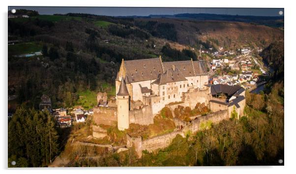 Famous Castle Vianden in Luxembourg Acrylic by Erik Lattwein