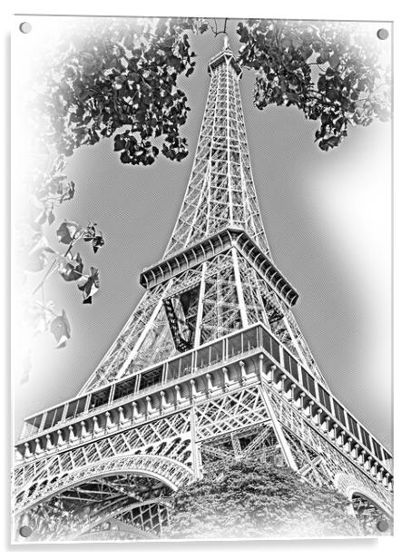 Famous Eiffel Tower in Paris on a sunny day Acrylic by Erik Lattwein