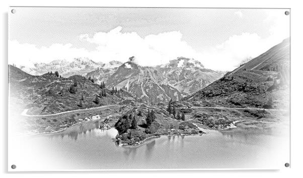 Mountain Lake Truebsee in Switzerland Acrylic by Erik Lattwein