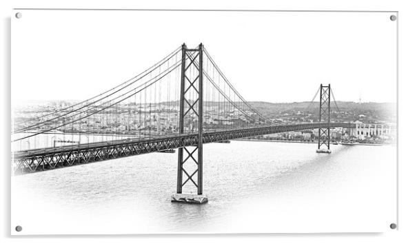 Most famous Bridge in Lisbon Bridge of 25th of April Acrylic by Erik Lattwein