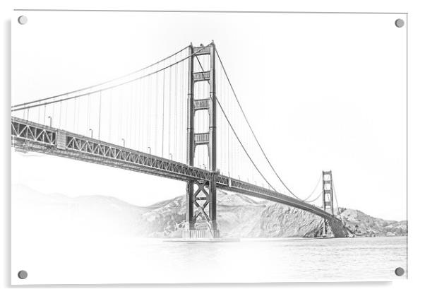 Amazing Golden Gate Bridge in San Francisco Acrylic by Erik Lattwein