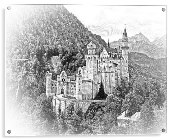 Famous Neuschwanstein Castle in Bavaria Germany Acrylic by Erik Lattwein