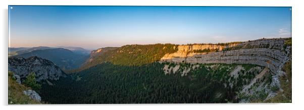 Panoramic view over Creux du Van in Switzerland Acrylic by Erik Lattwein