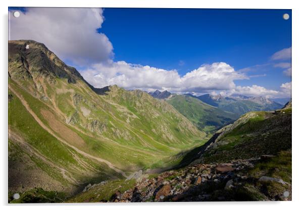 Wonderful landscape of Timmelsjoch mountain range in the Austrian Alps Acrylic by Erik Lattwein