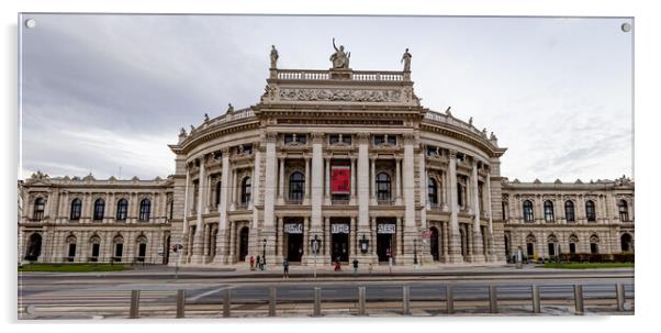 Famous Burgtheater of Vienna - the National Theater in the city - VIENNA, AUSTRIA, EUROPE - AUGUST 1, 2021 Acrylic by Erik Lattwein