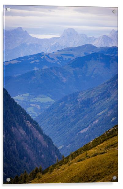 View from Grossglockner High Alpine Road in Austria Acrylic by Erik Lattwein