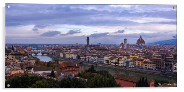 City of Florence in Italy Tuscany Acrylic by Erik Lattwein