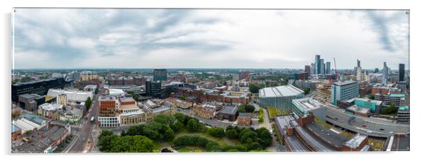 Panoramic aerial view over the University of Manchester Acrylic by Erik Lattwein