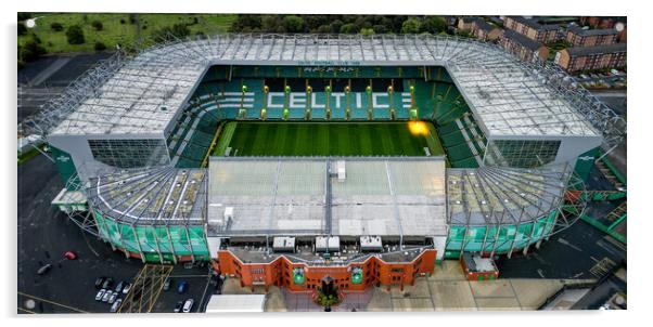 Celtic Stadium of FC Celtic Glasgow - aerial view Acrylic by Erik Lattwein