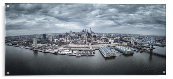 Panoramic aerial view over Philadelphia - travel photography Acrylic by Erik Lattwein