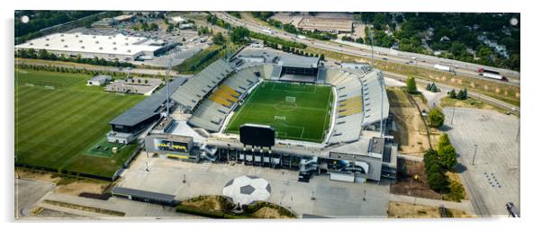 Mapfre Stadium in Columbus - aerial view - COLUMBUS, USA - JUNE 09, 2023 Acrylic by Erik Lattwein