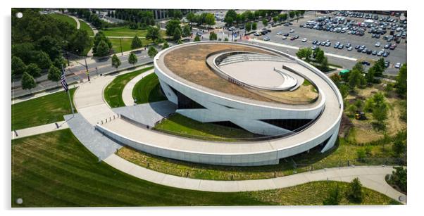 National Veterans Memorial and Museum in Columbus - aerial view - COLUMBUS, USA - JUNE 09, 2023 Acrylic by Erik Lattwein