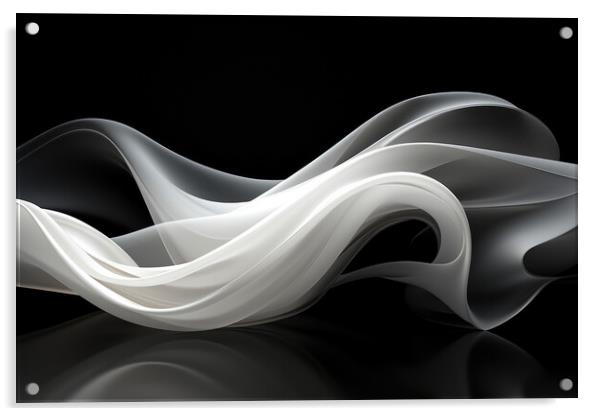 Elegant Monochrome Abstract art with elegant forms - abstract ba Acrylic by Erik Lattwein
