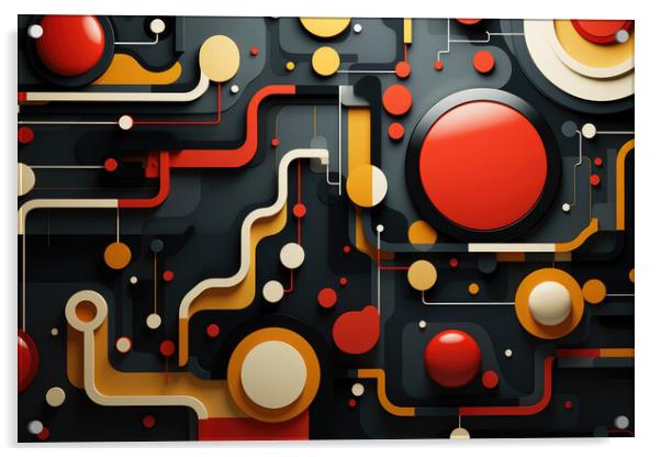 Futuristic Abstraction Abstract patterns - abstract background c Acrylic by Erik Lattwein