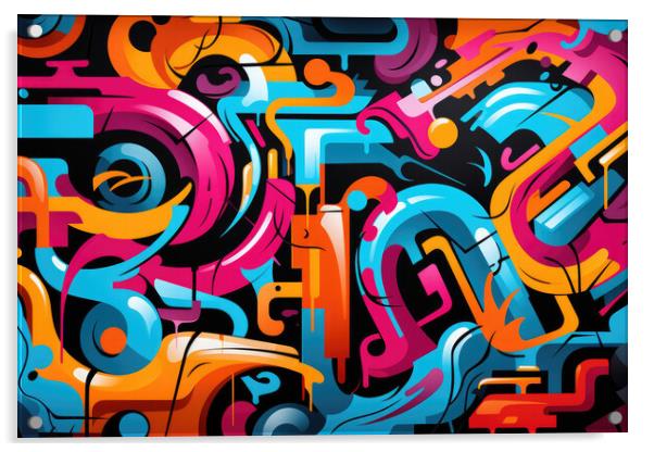 Urban Graffiti Vibes Abstract patterns - abstract background com Acrylic by Erik Lattwein
