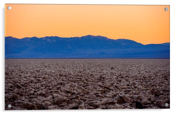 Devils Golf Couse at Death Valley at sunset Acrylic by Erik Lattwein