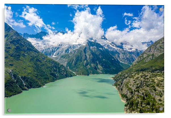 Mountain Lake in the Swiss Alps - Switzerland from Acrylic by Erik Lattwein