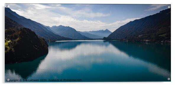 Anazing view over Lake Brienz in Switzerland Acrylic by Erik Lattwein