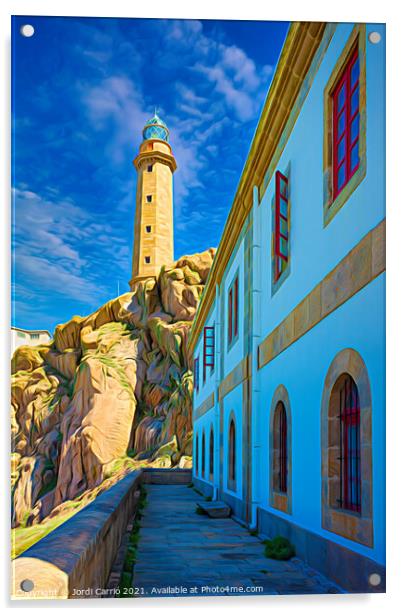 Cape Vilan lighthouse, Galicia Acrylic by Jordi Carrio