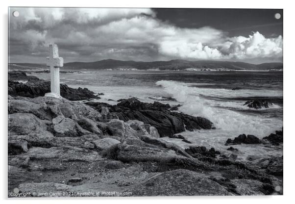View of the Coast of Death, Galicia - B&W Acrylic by Jordi Carrio