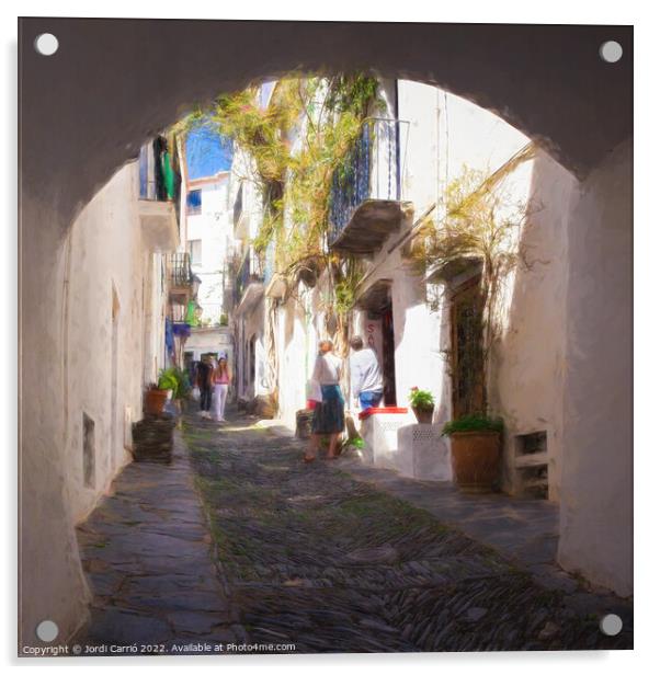 Cobbled streets of Cadaques - C1905 5550 PIN Acrylic by Jordi Carrio