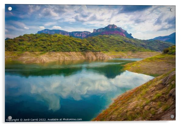 Route through the Siurana reservoir - Picturesque Edition  Acrylic by Jordi Carrio