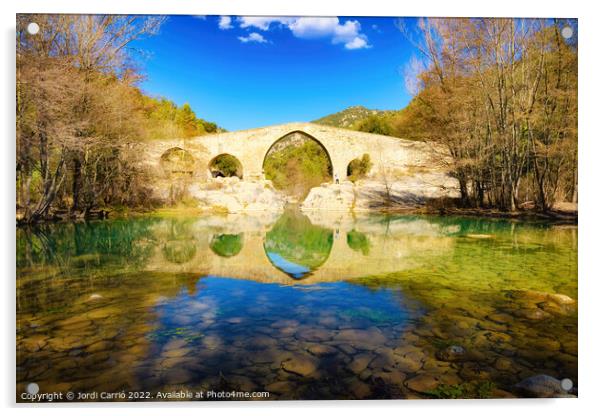 Pedret Bridge from the 13th century - 2 - Orton glow Edition  Acrylic by Jordi Carrio