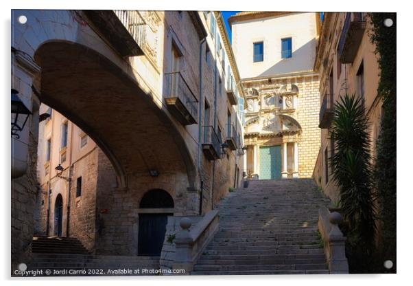 Ascent to the church of San Marti Sacosta, Girona - Orton glow E Acrylic by Jordi Carrio