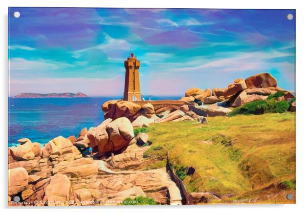 Majestic Ploumanach Lighthouse - C1506 1767 ABS Acrylic by Jordi Carrio