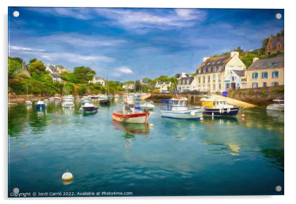 Fishing Port of Doelan, Brittany - C1506-2173-OIL Acrylic by Jordi Carrio