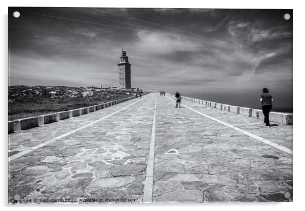 Access road to the Hercules Tower, Galicia - B&W Acrylic by Jordi Carrio