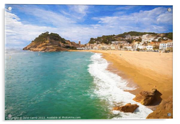 Panoramic view of the bay of Tossa, Costa Brava - Picturesque Ed Acrylic by Jordi Carrio