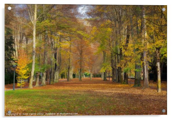 Autumn on Paseo Maristany - CR2011-4024-ABS Acrylic by Jordi Carrio