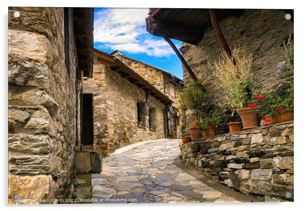 Orton glow edition of a street in Peñalba de Santiago Acrylic by Jordi Carrio