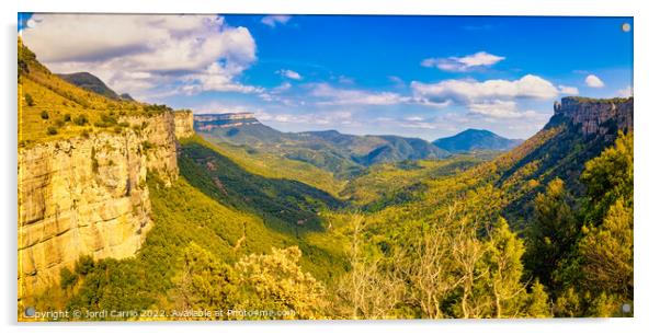 Panoramic of the Guillerias from the Collsacabra Acrylic by Jordi Carrio
