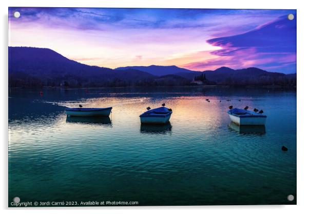 Boats anchored in the Sunset - CR2301-8543-GRACOL Acrylic by Jordi Carrio