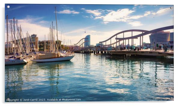 Maremagnum in the port of Barcelona - Orton glow Edition  Acrylic by Jordi Carrio