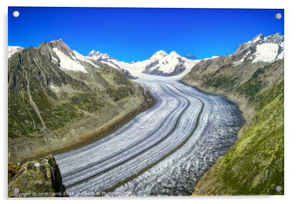 Majestic Aletsch Glacier View - N0708-129-ORT-2 Acrylic by Jordi Carrio