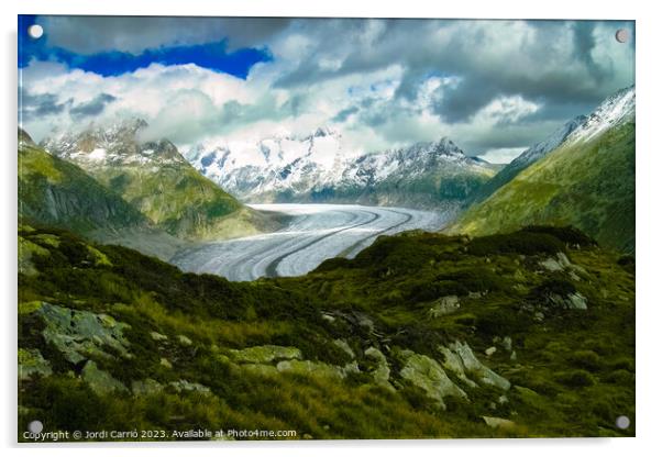 Majestic Aletsch Glacier - N0708-67-ORT-2 Acrylic by Jordi Carrio