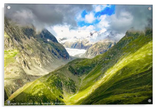 Majestic Swiss Alps Glacier - N0708-61-ORT-2 Acrylic by Jordi Carrio