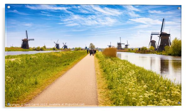 Windmills in Kinderdijk - CR2305-9273-ORT Acrylic by Jordi Carrio