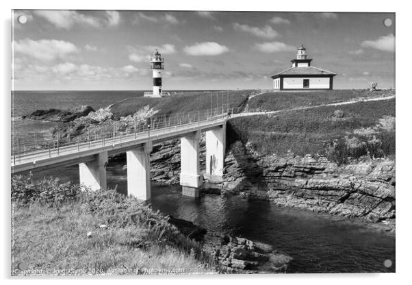 Lighthouse on Pancha Island - Galicia Acrylic by Jordi Carrio